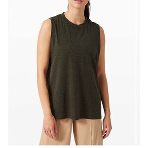 Women's Lululemon All Yours Boyfriend Tank Dark Olive White